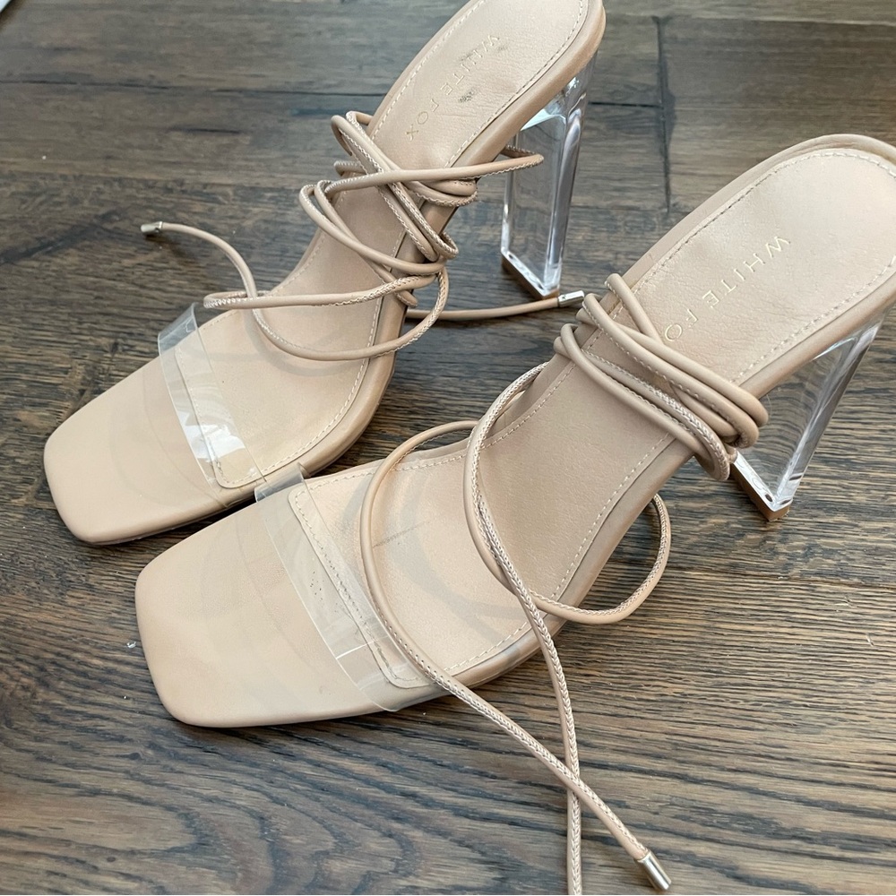 White Fox Boutique Nude Strappy Heels